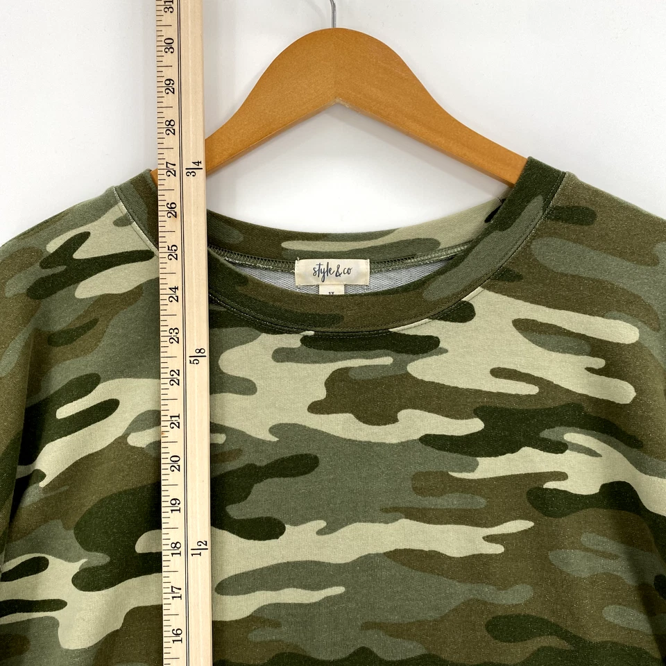 Sudadera deportiva para mujer Style Co 1X camuflaje atletismo patriota caza rancho Foto 4 de 4