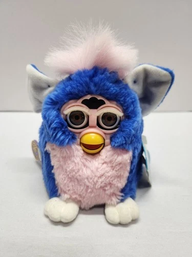 Furby Baby Little Blue Pink Hair 1999 Tiger Electronics W Tags Works (Loud Move)