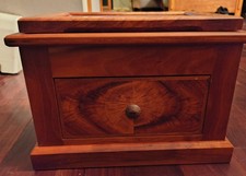 Finely Crafted Solid Wood Keepsake Box, Warm Brown