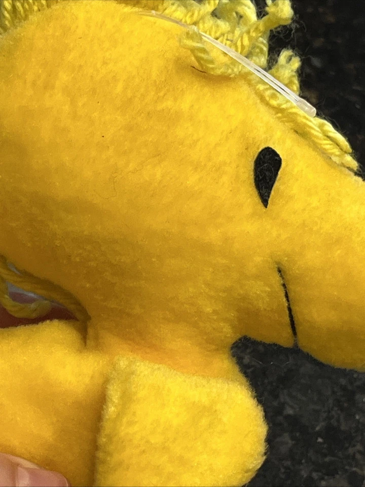 Vintage 8” Woodstock & Snoopy Beanbag Plush Peanuts Knickerbocker + First Kiss - Image 3 of 4