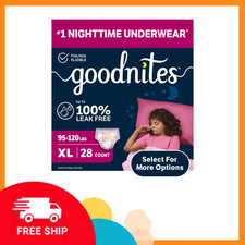 Goodnites Girls Nighttime Bedwetting Underwear, XL 95-120 lbs , 28 Count