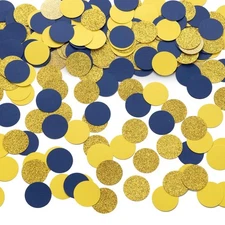 Gold Blue and Yellow Confetti Table Decoration for Graduation Birthday Eid Ra...