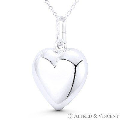 Kissen Herz Liebe Charm Italien .925 Sterling Silber Wende 3D 35x21mm Anhänger