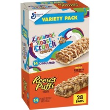 Cinnamon Toast Crunch  REESE'S Puffs Cereal Treat Bars Variety Pack 28 Ct