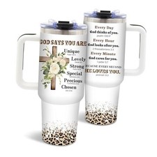 Christian Gifts for Women, Christian Tumbler, Religious Faith Christian Flowers