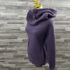 Nike Quilted Rally Hoodie Funnel Neck Noble Purple Women Small Pullover Sweater