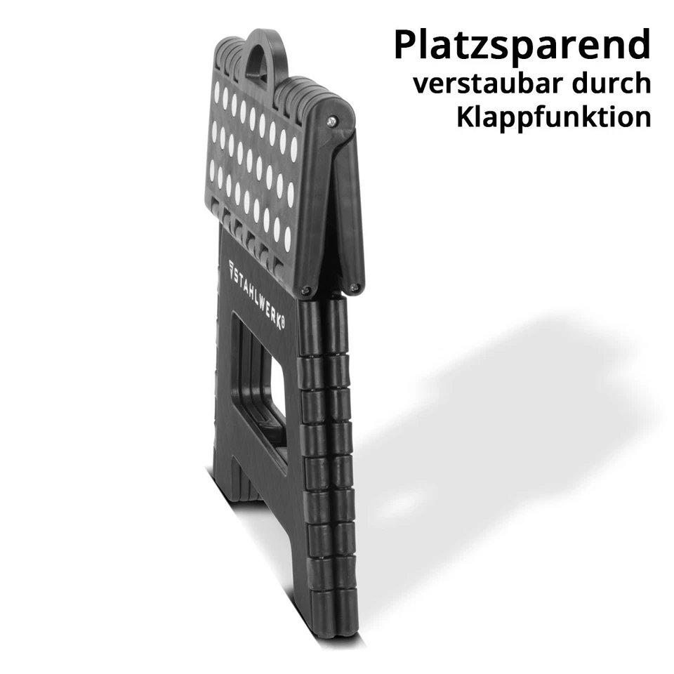 STAHLWERK Klapptritt 2er Set 150 kg Tragkraft Tritthocker Klapphocker faltbar - Bild 2 von 4