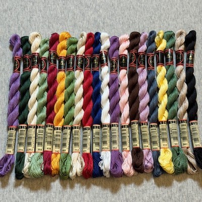 20 DMC Coton Perle Size 5 Thread 100% Cotton Assorted Colors No Repeats