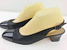 Salvatore Ferragamo Slingback 2"Heels Patent Leather Toe, Balance Mesh 8.5AAA