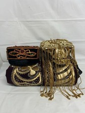 Traditional Uzbek Chapan Embroidered Velvet Long Vest/Robe And Tubeteika Hats