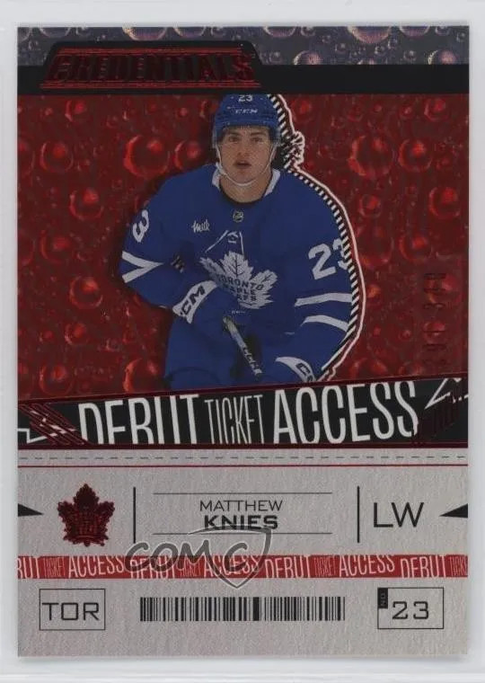 2023-24 Upper Deck Credentials Debut Ticket Matthew Knies #191 Red /349 Rookie