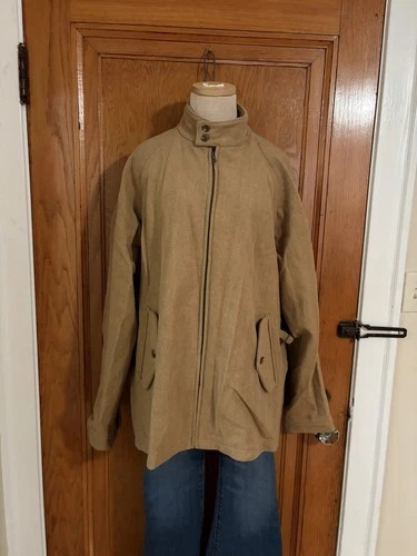 Vintage Polo Ralph Lauren Wool Harrington Jacket Mens Large Camel Tan Full Zip image 7