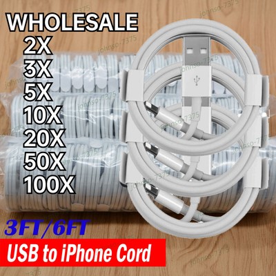 LOT BULK USB Fast Charger Cord Data Sync Cable For iPhone 13 12 11 XR XS X 8 7 6