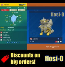 6IV Shiny Arcanine Hisui Pokemon Scarlet and Violet
