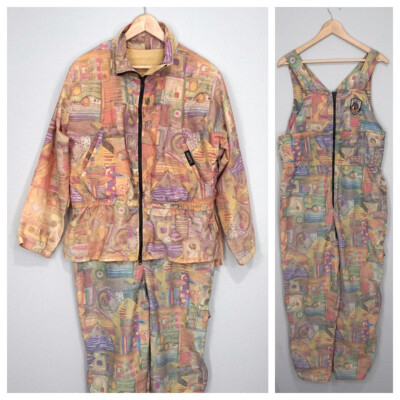 Vtg 90s KERRITS On Course 2 Piece Horse Jacket Coat Overalls Jumpsuit Pants XL