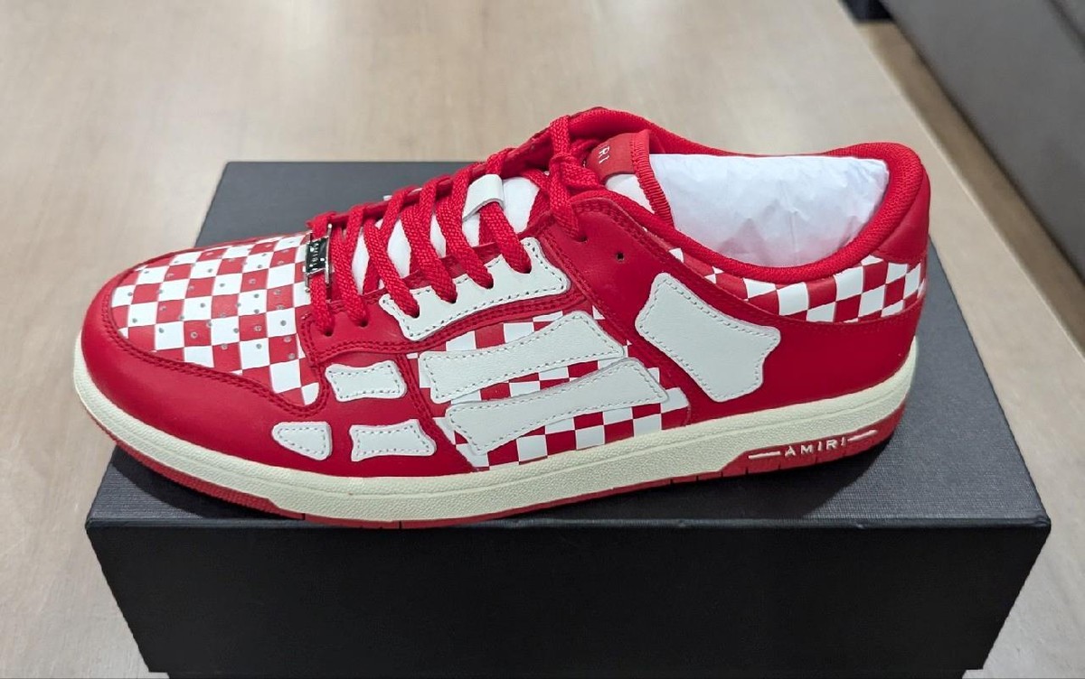 【送料&関税込】AMIRI Checkered Skel Top Low Sneakers Checkered Skel Top Low Sneakers Black And White | The Webster