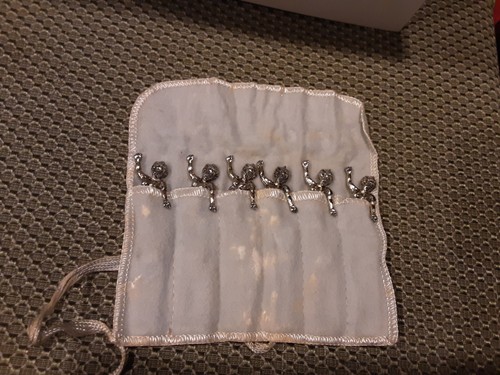 Antique Cherub Cocktail Hors d'oeuvre Forks. Orginal pouch. - Picture 4 of 6