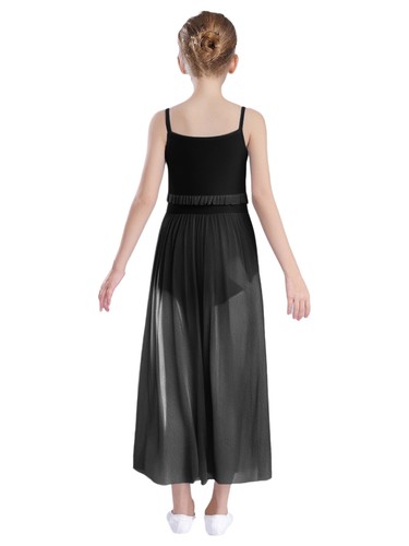 Kids Girls Dance Dress Ruffles Performance Charming Dancewear Movement Stage - Picture 47 of 85
