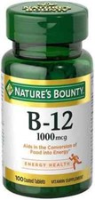 SM Nature's Bounty Vitamin B-12 1000 mcg Tablets 100 Count 3 Pack 