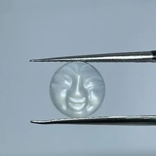 Natural Moonstone with face 10mm Round 3.50ct each single and matching pair