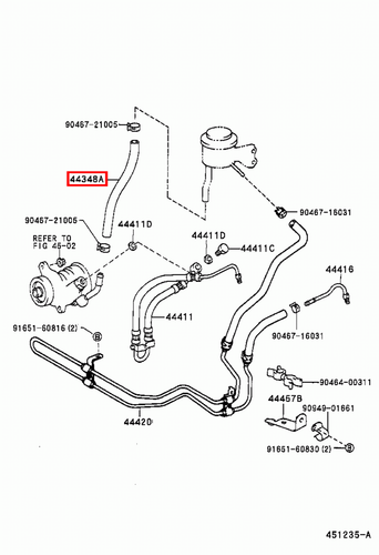 Genuine LandCruiser 105 80 Series HZJ HDJ Reservoir to Pump Power Steering Hose - Picture 13 of 19