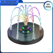 LED Light Solar Powered Fountain Water Pump Night Floating Garden Bird Bath Kit