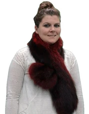 AuSable™ Fur Dyed Red Raccoon Pull Through Scarf  