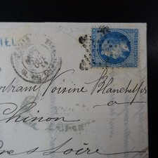 Napoleon No. 29B on Cover Used Star of Paris No. 17 for Chinon (1)