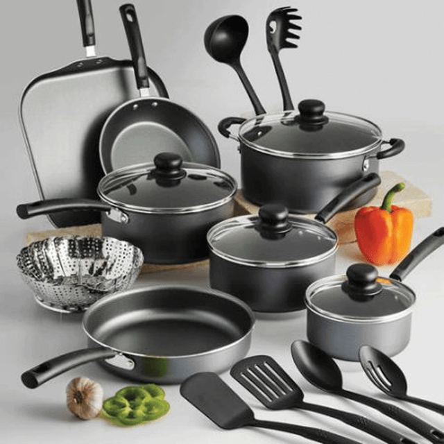 18 Piece Non Stick Cookware Set Pots And Pans Kitchen Kitchenware Cooking Red Kitchen Dining Bar Home Garden