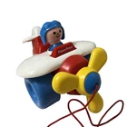 Vintage Fisher Price AIRPLANE PULL TOY & PILOT LITTLE PEOPLE 1993