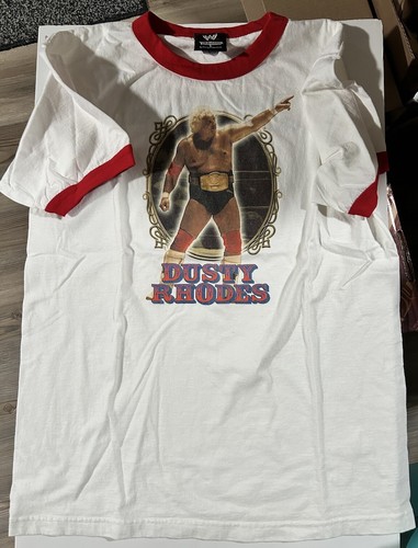 Dusty Rhodes Mens WWE Trinity Graphic Ringer T-Shirt White The American ...