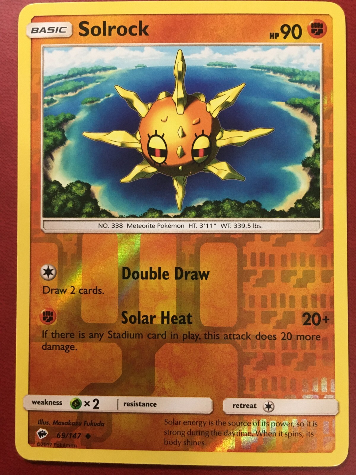 POKEMON SOLROCK 69/147 BURNING SHADOWS UNCOMMON REVERSE HOLO NEAR MINT