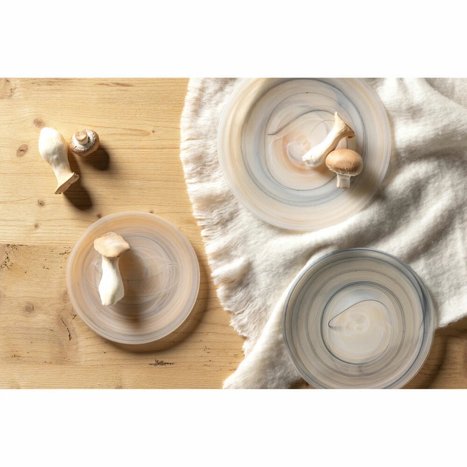 Leonardo Assiette Alabastro Assiette plate décorative en verre Beige / Noir Ø... - Photo 4/4