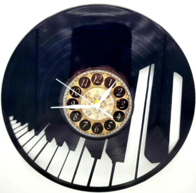 PIANO | Vinyl Record Clock | Pianist Music Gift | FREE SHIPPING