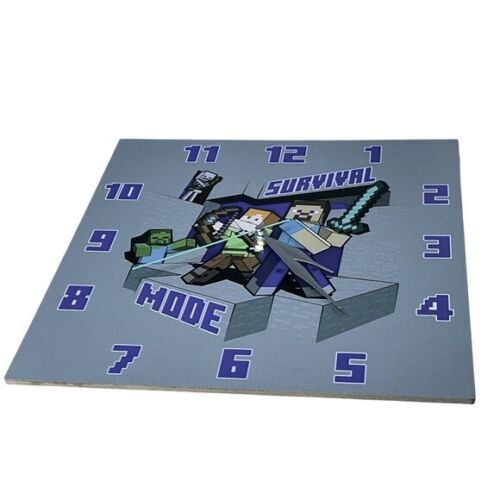 Minecraft Wall Clock Analog Quartz Battery Operate Gamer Gift 11 In Square Gray - Picture 11 of 15