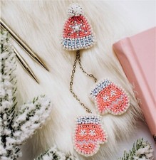 DIY Jewelry Making Kit Pin Brooch "Frost" Handmade Brooches Beadwork Vintage