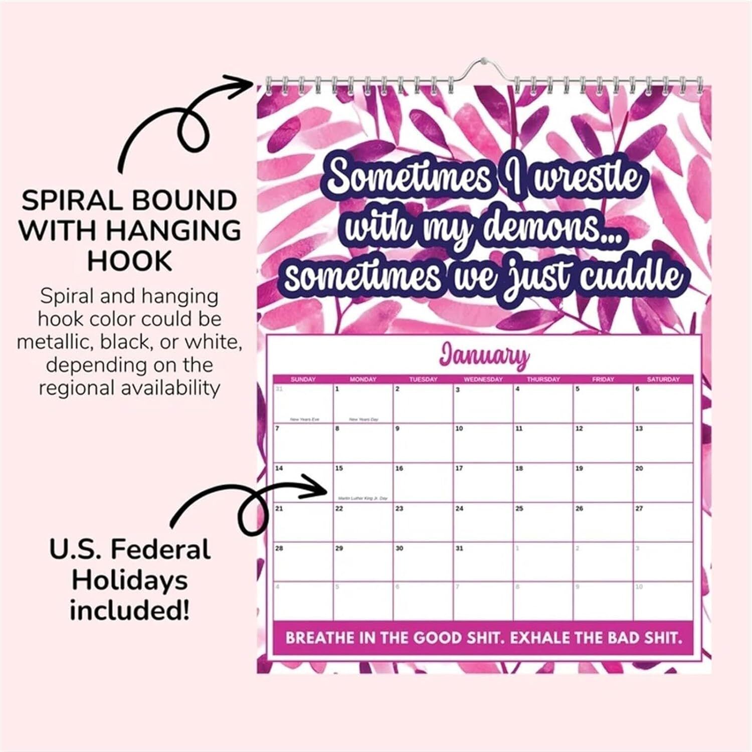 Sweary Mental Health Calendar 2025