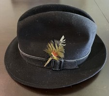 Classic Downtowner Delux Quality Men's Black Fedora