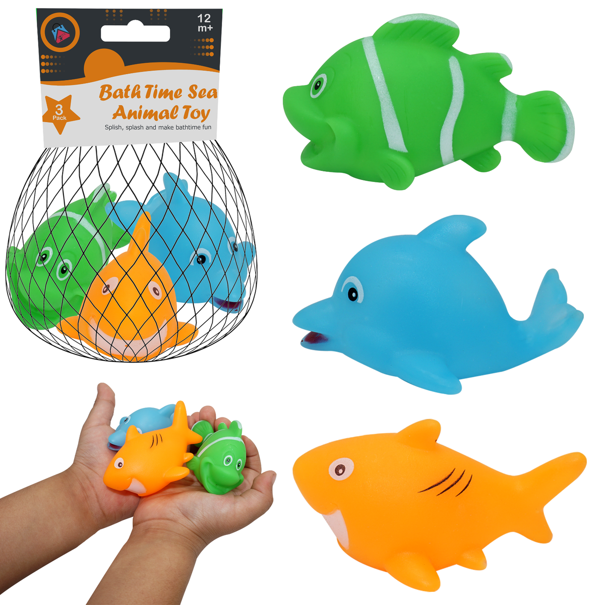 Plastic Sea Animals Baby Bath Toys, Wind up Swimming Dolphin