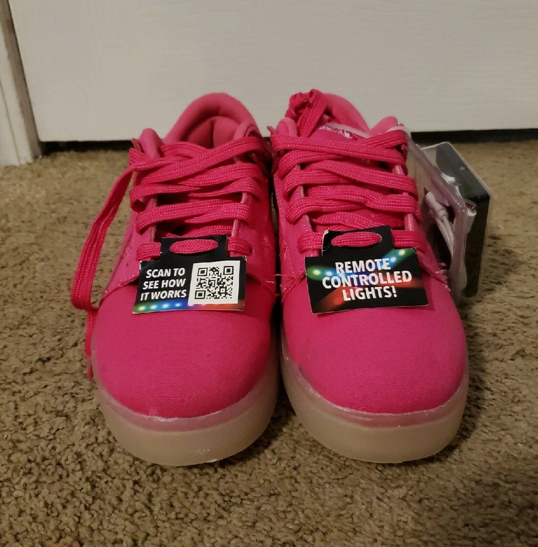 Light up shop shoes with remote