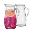2x Tallo Glass Water Jugs Water Juice Iced Tea Pitcher Carafe 1.8 Litre Clear