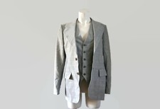 Vintage Yves Saint Laurent YSL Plaid Blazer And Vest Suit 2-Pc 1970s
