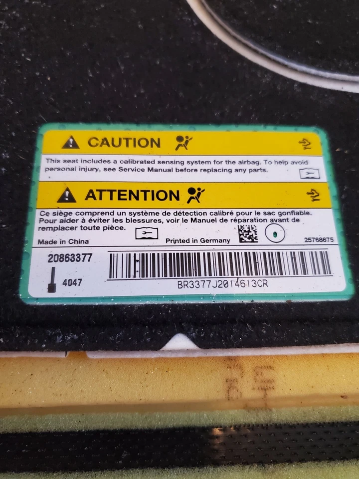 Cojín de asiento térmico para pasajero Chevy Impala 2006-2008 OEM nuevo con sensor GM Foto 3 de 4