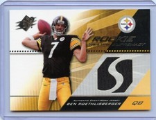BEN ROETHLISBERGER ( ROOKIE ) UD SWATCH SUPREMACY ( BLACK ) JERSEY CARD STEELERS. rookie card picture