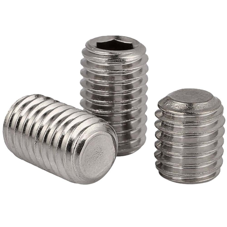 M10 - 1.0 Fine Thread Stainless Steel Grub Screws Flat Point Socket Set ...