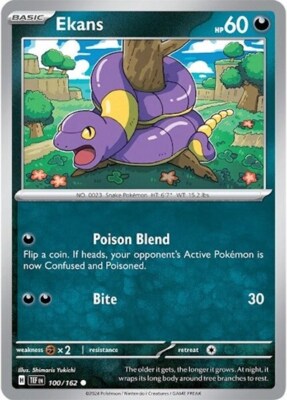 1x Ekans (#100/162) NM Eng Pokemon - Temporal Forces