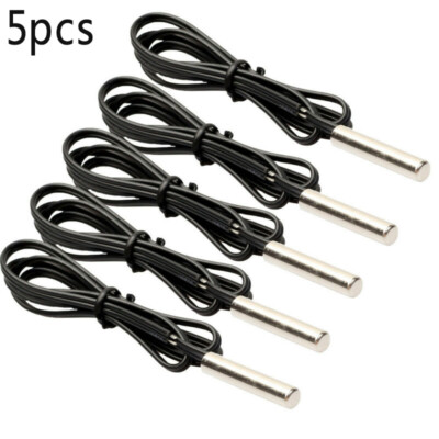 5pcs NTC 10K Ohm 1% 3435 Thermistor Temperatursensor Zylindersonde 1M Draht