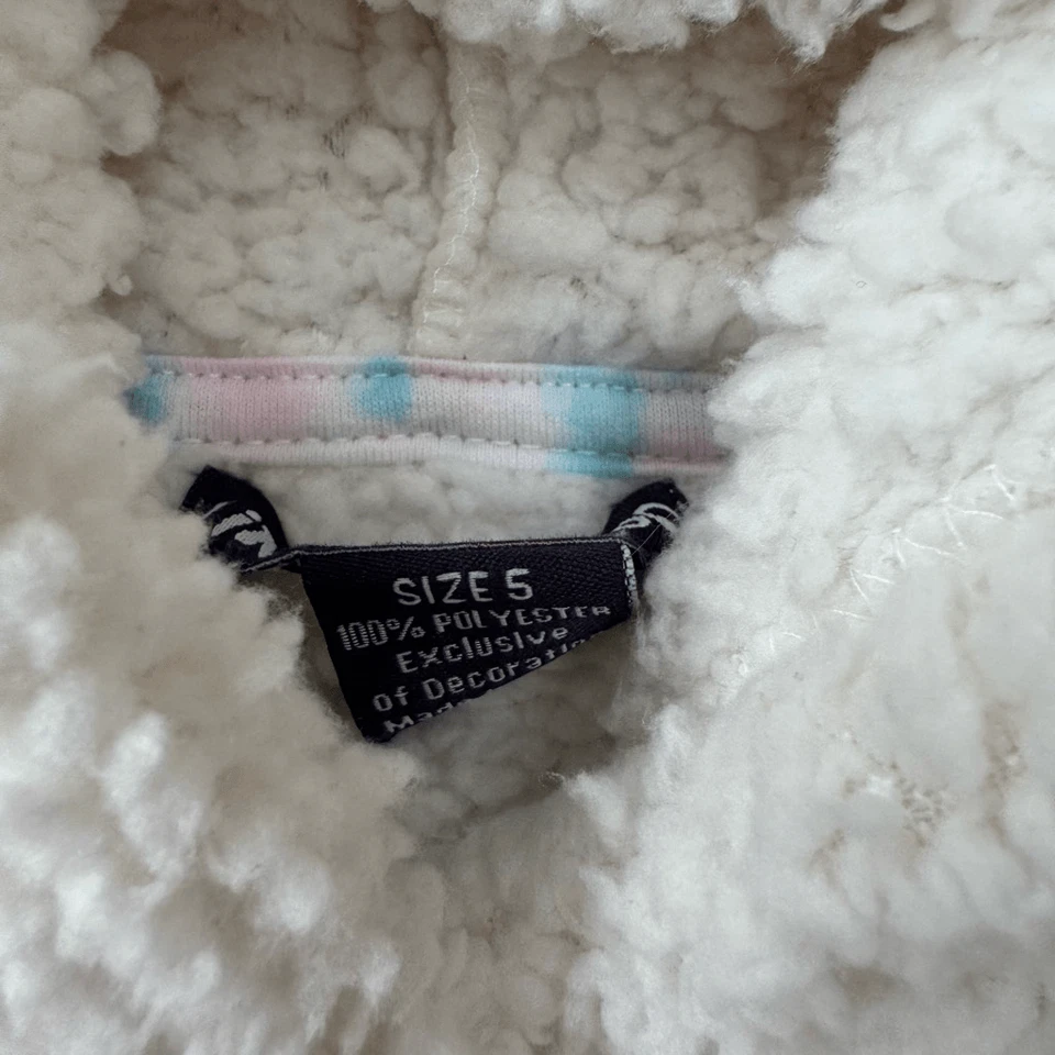 Комплект из 2 детей девочек розовый и белый пушистый пуловер толстовки размер 5 - Изображение 3 из 4