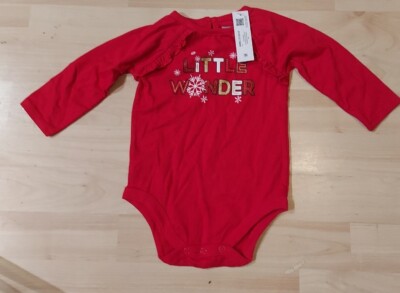Garanimals Girls Long-sleeve Snap One Piece Top Sz 12 Months LITTLE WONDER