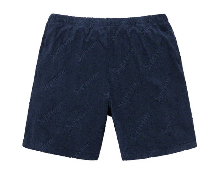 Supreme SS19 Terry Jacquared Logo Short Navy Size Small Box Logo Bogo
